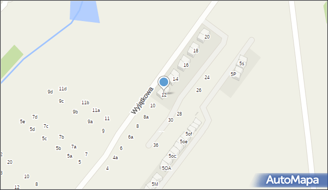 Łomianki Dolne, Wyjątkowa, 12, mapa Łomianki Dolne