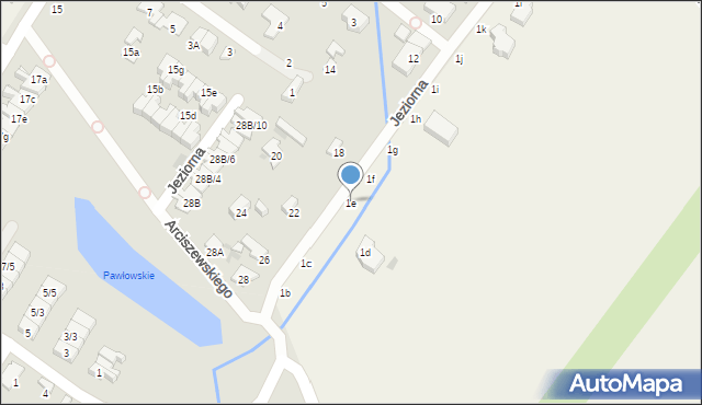 Łomianki Dolne, Wyjątkowa, 1e, mapa Łomianki Dolne