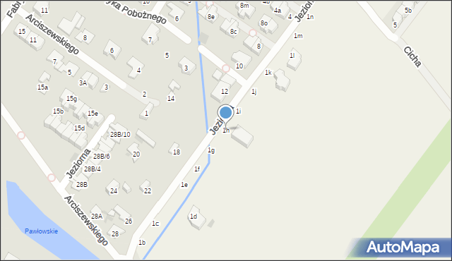 Łomianki Dolne, Wyjątkowa, 1h, mapa Łomianki Dolne