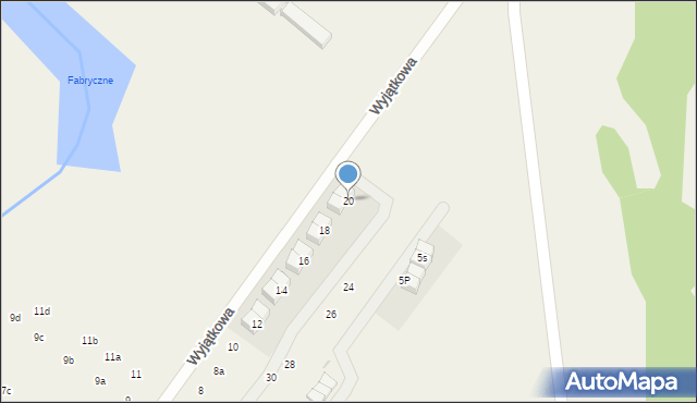 Łomianki Dolne, Wyjątkowa, 20, mapa Łomianki Dolne