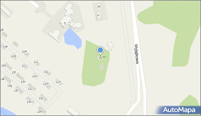 Łomianki Dolne, Wyjątkowa, 31, mapa Łomianki Dolne