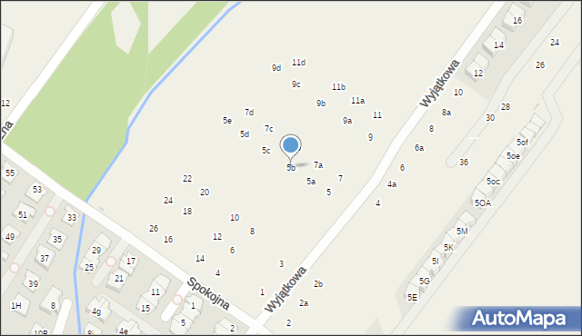 Łomianki Dolne, Wyjątkowa, 5b, mapa Łomianki Dolne