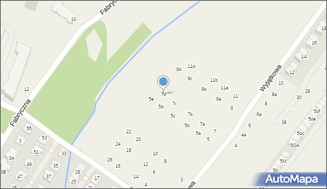 Łomianki Dolne, Wyjątkowa, 7d, mapa Łomianki Dolne