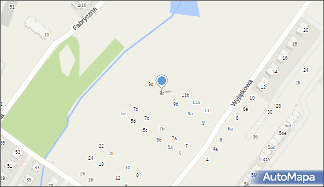 Łomianki Dolne, Wyjątkowa, 9c, mapa Łomianki Dolne