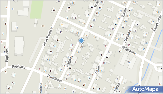 Łowicz, Wygoda, 10, mapa Łowicza