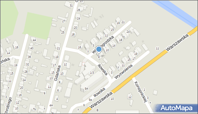 Łowicz, Wyszogrodzka, 4, mapa Łowicza