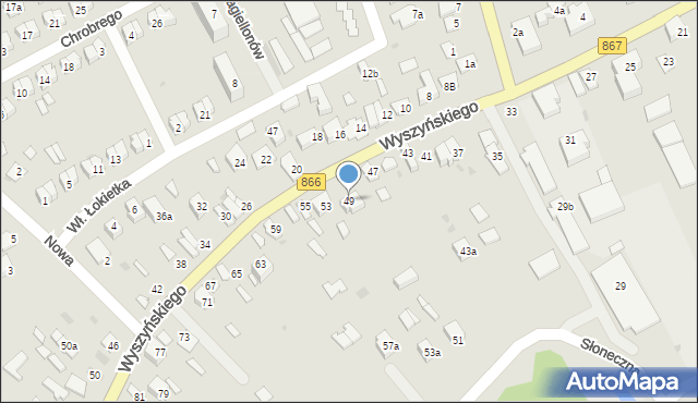 Lubaczów, Wyszyńskiego Stefana, ks. kard., 49, mapa Lubaczów