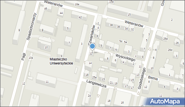 Lublin, Wysockiego Piotra, 10, mapa Lublina
