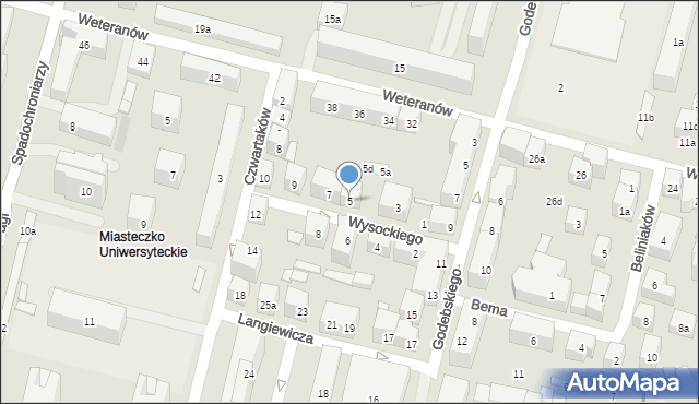 Lublin, Wysockiego Piotra, 5, mapa Lublina