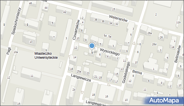 Lublin, Wysockiego Piotra, 8, mapa Lublina