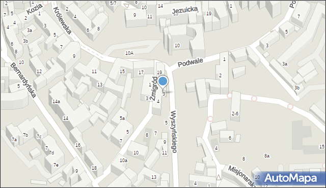 Lublin, Wyszyńskiego Stefana, ks. prym. kard., 3, mapa Lublina