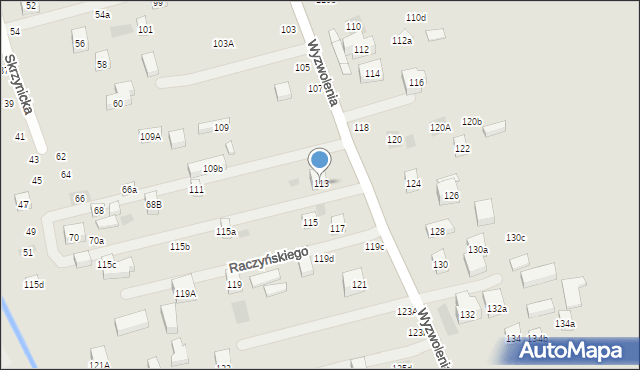 Lublin, Wyzwolenia, 113, mapa Lublina