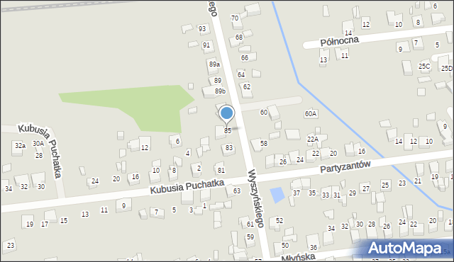 Lubliniec, Wyszyńskiego Stefana, ks. kard., 85, mapa Lubliniec