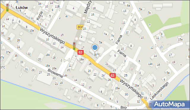 Łuków, Wyszyńskiego Stefana, ks. kard., 19, mapa Łuków