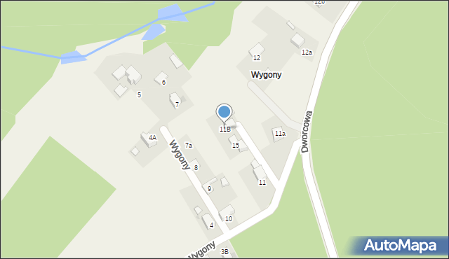 Lyski, Wygony, 11B, mapa Lyski