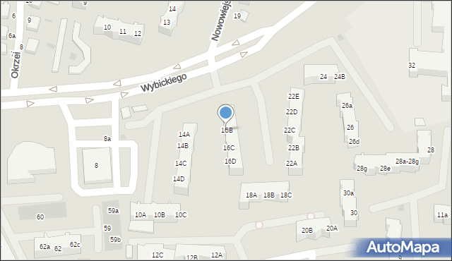 Malbork, Wybickiego Józefa, gen., 16B, mapa Malborka
