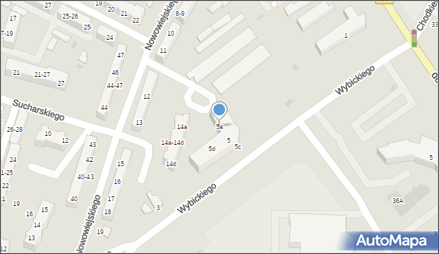 Malbork, Wybickiego Józefa, gen., 5a, mapa Malborka