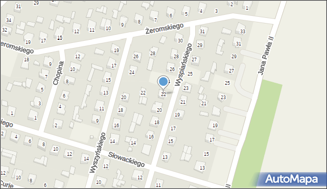 Małkinia Górna, Wyspiańskiego Stanisława, 22, mapa Małkinia Górna