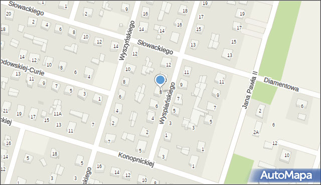 Małkinia Górna, Wyspiańskiego Stanisława, 8, mapa Małkinia Górna