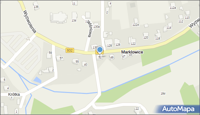 Marklowice, Wyzwolenia, 51, mapa Marklowice