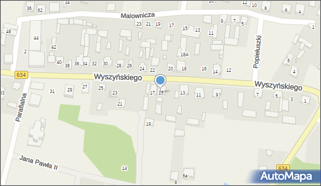 Miąse, Wyszyńskiego Stefana, ks. kard., 15, mapa Miąse