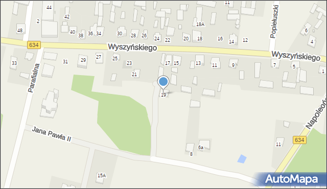 Miąse, Wyszyńskiego Stefana, ks. kard., 19, mapa Miąse