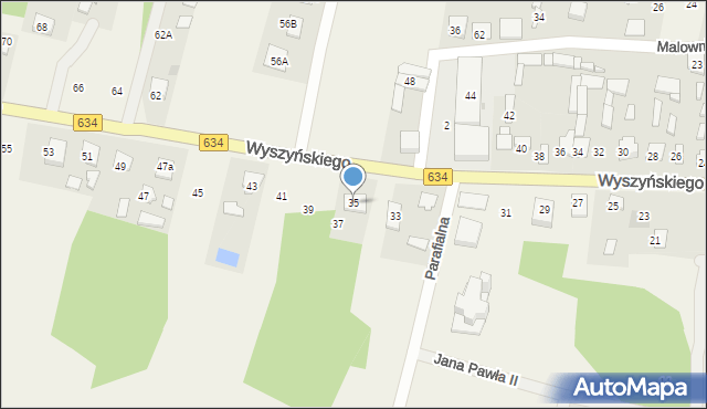 Miąse, Wyszyńskiego Stefana, ks. kard., 35, mapa Miąse