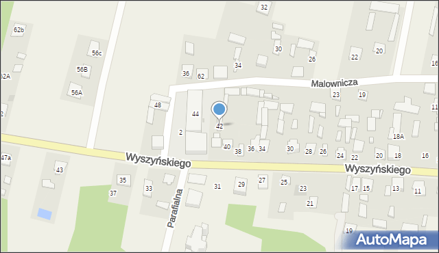 Miąse, Wyszyńskiego Stefana, ks. kard., 42, mapa Miąse