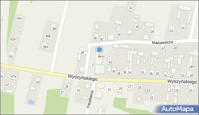 Miąse, Wyszyńskiego Stefana, ks. kard., 44a, mapa Miąse