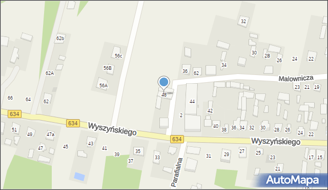 Miąse, Wyszyńskiego Stefana, ks. kard., 48, mapa Miąse