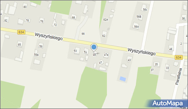 Miąse, Wyszyńskiego Stefana, ks. kard., 49, mapa Miąse