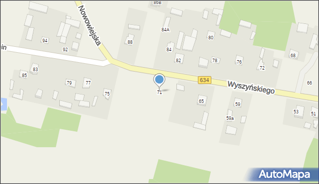 Miąse, Wyszyńskiego Stefana, ks. kard., 71, mapa Miąse