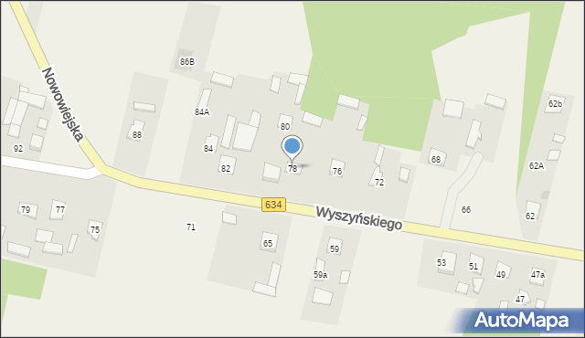 Miąse, Wyszyńskiego Stefana, ks. kard., 78, mapa Miąse