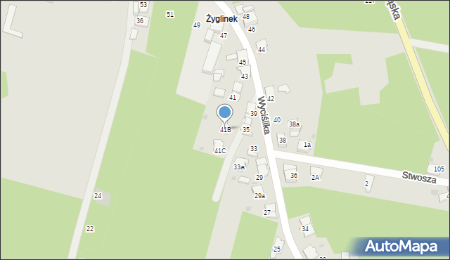 Miasteczko Śląskie, Wyciślika Franciszka, ks., 41B, mapa Miasteczko Śląskie
