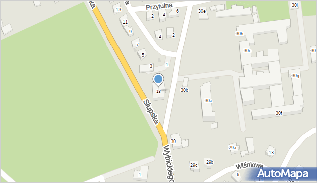 Miastko, Wybickiego Józefa, gen., 13, mapa Miastko