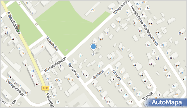 Międzychód, Wyspiańskiego Stanisława, 2, mapa Międzychód