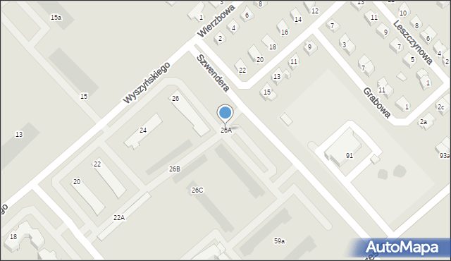 Międzyrzec Podlaski, Wyszyńskiego Stefana, ks. prym. kard., 26A, mapa Międzyrzec Podlaski