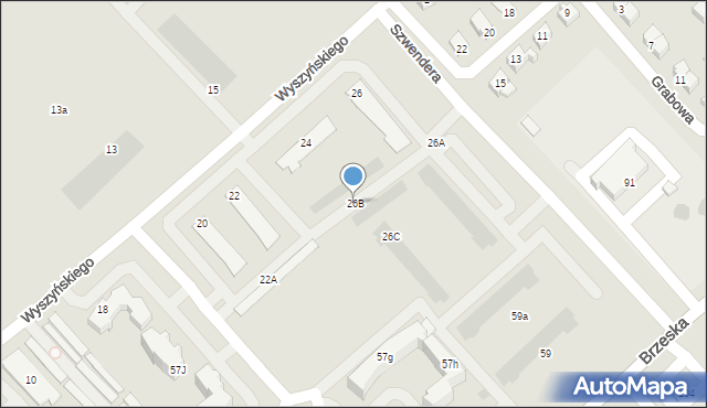 Międzyrzec Podlaski, Wyszyńskiego Stefana, ks. prym. kard., 26B, mapa Międzyrzec Podlaski