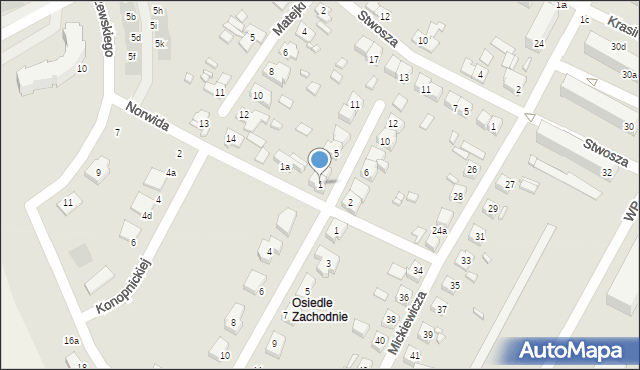 Międzyrzecz, Wyspiańskiego Stanisława, 1, mapa Międzyrzecz