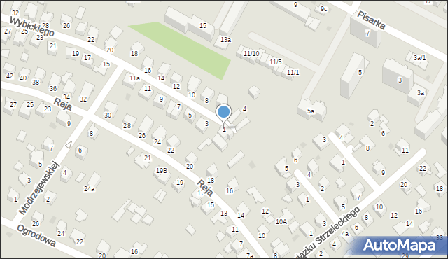 Mielec, Wybickiego Józefa, gen., 1, mapa Mielca