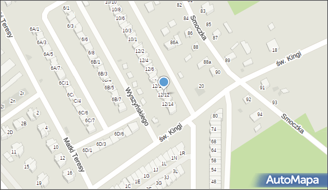 Mielec, Wyszyńskiego Stefana, ks. kard., 12/12, mapa Mielca