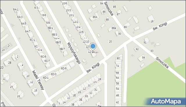 Mielec, Wyszyńskiego Stefana, ks. kard., 12/15, mapa Mielca