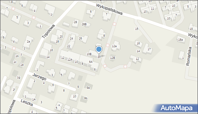 Mierzyn, Wykopaliskowa, 10, mapa Mierzyn