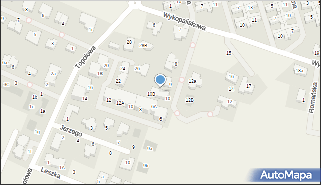 Mierzyn, Wykopaliskowa, 10A, mapa Mierzyn