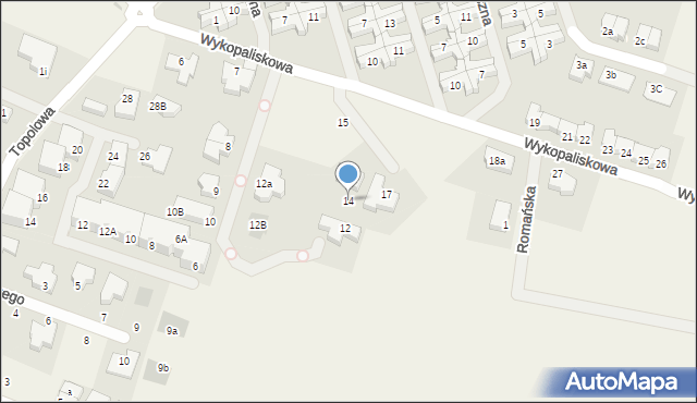 Mierzyn, Wykopaliskowa, 14, mapa Mierzyn