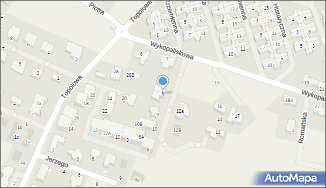 Mierzyn, Wykopaliskowa, 8, mapa Mierzyn