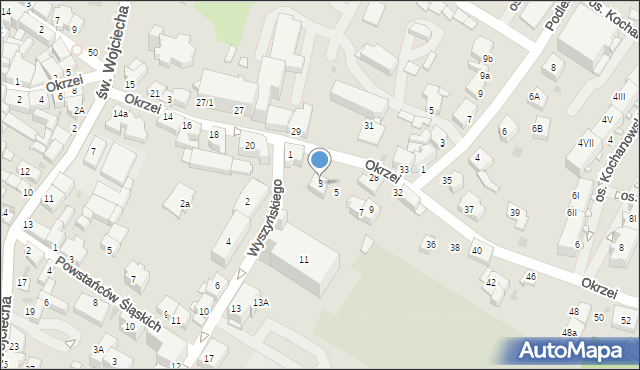 Mikołów, Wyszyńskiego Stefana, ks. kard., 3, mapa Mikołów