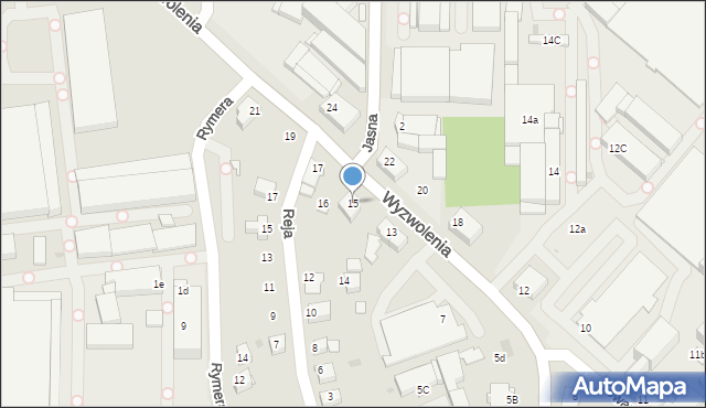 Mikołów, Wyzwolenia, 15, mapa Mikołów