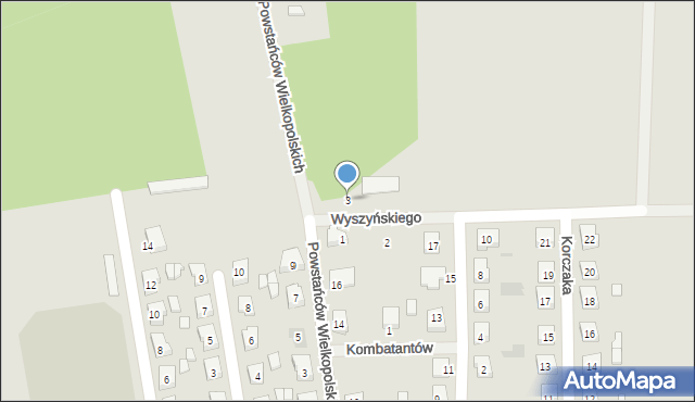 Mikstat, Wyszyńskiego Stefana, ks. kard., 3, mapa Mikstat