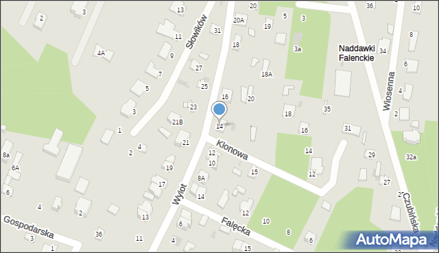 Milanówek, Wylot, 14, mapa Milanówek